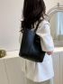 Black Tote Bag With Coin Purse Letter Graphic, Best Work Bag For Women