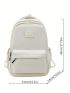 Letter Patch Decor Classic Backpack Medium