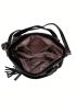 Tassel Decor Hand Bag, Large Capacity Shoulder Bag, Stylish Solid Color Crossbody Bag