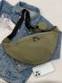 Solid Color Waist Bag With Coin Purse