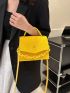 Women Casual Simple Felt Shoulder Bag Designer Solid Color Square Crossbody Bag