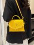 Women Casual Simple Felt Shoulder Bag Designer Solid Color Square Crossbody Bag