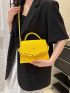 Women Casual Simple Felt Shoulder Bag Designer Solid Color Square Crossbody Bag