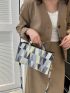 Medium Square Bag Geometric Pattern Double Handle