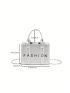 Mini Square Bag Letter Print Double Handle