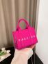 Mini Square Bag Letter Print Double Handle