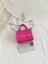 Mini Square Bag Letter Print Double Handle