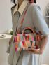 Geometric Pattern Square Bag PU