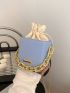 Mini Box Bag Drawstring Chain Strap