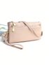 Small Square Bag Litchi Embossed Zip Front