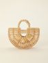 Bamboo Satchel Bag Hollow Out Design For Vacation