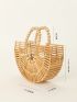 Bamboo Satchel Bag Hollow Out Design For Vacation