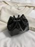 PU Bucket Bag Crocodile Print Drawstring Design