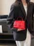 Mini Square Bag Crocodile Embossed Chain Strap Flap For Work