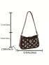 Geometric Pattern Hobo Bag Small Chain Decor