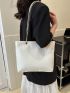 Crocodile Embossed Shoulder Tote Bag Small