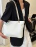 Crocodile Embossed Shoulder Tote Bag Small