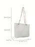 Crocodile Embossed Shoulder Tote Bag Small