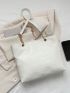 Crocodile Embossed Shoulder Tote Bag Small