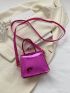 Mini Flap Square Bag Crocodile Embossed Metallic Funky