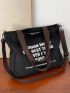 Waterproof Canvas Handbag Shoulder Bag For Women Large Crossbody Bag For Students School Bag