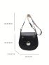 Mini Flap Saddle Bag Studded Detail Metal Decor