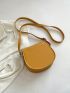 Mini Flap Saddle Bag Button Decor Minimalist