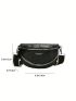 Mini Fanny Pack Crocodile Embossed Chain Decor