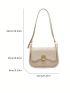 Small Saddle Bag Beige Flap For Work