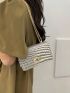 Mini Flap Square Bag Crocodile Embossed Turn Lock