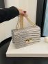 Mini Flap Square Bag Crocodile Embossed Turn Lock