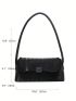 Medium Flap Baguette Bag Embossed Detail Elegant