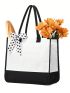 Large Shopper Bag Two Tone Double Handle, Mothers Day Gift For Mom