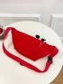 Mini Waist Bag Solid Color Cartoon Panda Decor