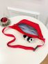 Mini Waist Bag Solid Color Cartoon Panda Decor