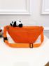 Mini Waist Bag Solid Color Cartoon Panda Decor