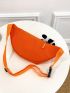 Mini Waist Bag Solid Color Cartoon Panda Decor