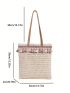 Tassel Decor Straw Bag Medium Vacation