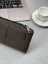 Metal Letter Long Wallet Zipper Around