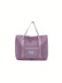 Letter Patch Decor Travel Bag Double Handle