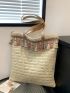 Tassel Decor Straw Bag Medium Vacation