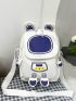 Mini Cartoon Astronaut Design Novelty Bag Pocket Front Adjustable Strap