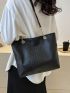 Small Shoulder Tote Bag Crocodile Embossed Chain Strap For Work