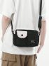 Small Square Bag Colorblock Pocket Front For Daily