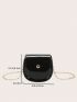 Mini Saddle Bag Metallic Flap Chain Strap