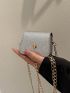 Mini Square Bag Silver Flap Chain Strap