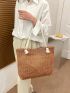 Medium Straw Bag Minimalist Double Handle For Vacation