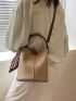 Mini Bucket Bag Stitch Detail Twilly Scarf Decor Top Handle For Work