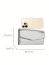 Metallic Silver Long Wallet Credit Card Holder For Daily