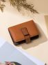 PU Small Wallet Litchi Embossed Plain